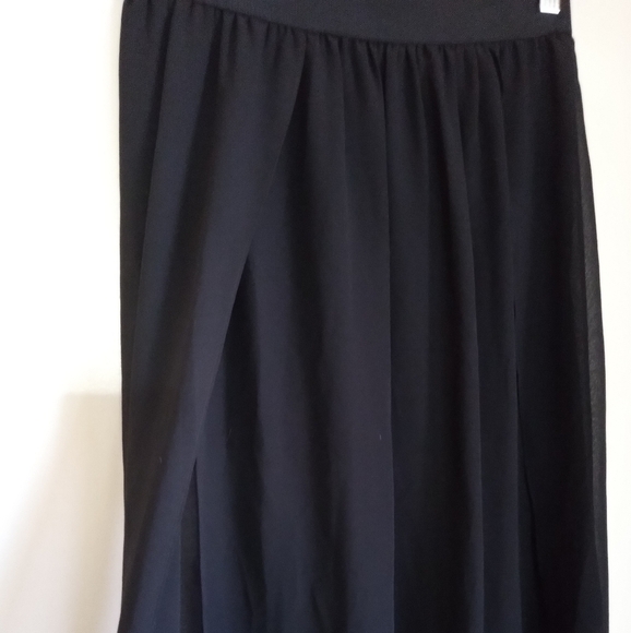 Tobi double spliced black mesh overlay maxi skirt in women's size small - Picture 3 of 11